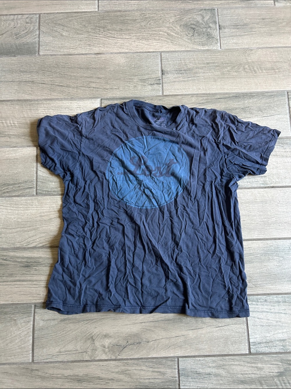 Lost Men's Navy T-Shirt with Light Blue Circular Graphic